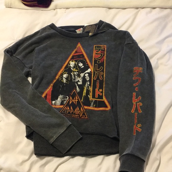 Junk Food Clothing Sweaters - Def Leppard sweatshirt